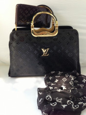 SUPER SET LOUIS VUITTON- GEANTA SI PORTOFEL- ESARFA LOUIS VUITTON CADOU - TRANSPORT GRATUIT foto