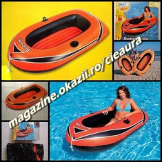 BARCA GONFLABILA PNEUMATICA BESTWAY BOAT 198 x 122 cm SARCINA MAXIMA 95 Kg VINIL REZISTENT PRETESTAT VALVE ANTIDEZUMFLARE pt PERSOANE peste 6+ ani foto