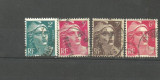FRANTA 1945 - MARIANNE de GANDON, 4 timbre stampilate B10, Stampilat