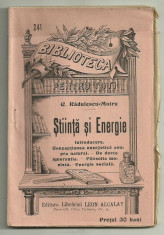 C.Radulescu-Motru / STIINTA SI ENERGIE - editie cca.1920 (Biblioteca pentru Toti) foto