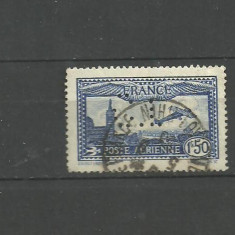 FRANTA 1930 - POSTA AERIANA, timbru stampilat PERFORAT, B12