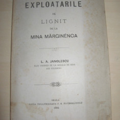 EXPLOATARILE DE LIGNIT DE LA MINA MARGINENCA,1904, HARTA EXTENSIBILA /BRAILA