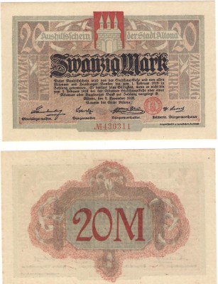 !!! NOTGELD GERMANIA : ALTONA - 20 MARCI 1918 - UNC foto