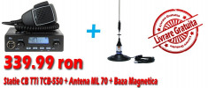 Kit statie radio CB TTi TCB-550 + Antena CB PNI ML70 lungime 70cm si magnet 145 mm inclus foto