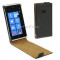 Husa toc piele neagra flip Nokia Lumia 900 + folie protectie ecran + expediere gratuita