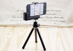 Suport telefon mobil + mini trepied universal adaptor bracket mount pentru trepied / monopod iPhone 4 4S 5 Htc Nokia foto