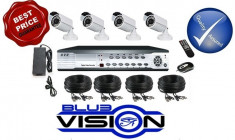 Kit Supraveghere Video - 4 camere metalice IR(inflared) Waterproof+ cabluri +DVR + traf alimentare SUPERRR PRETTT foto