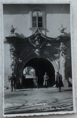 Alba Iulia , Poarta , cenzura , circulata , 1943 , tip foto , militari foto
