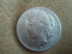 America 1 dollar 1921, 20 grame, moneda turistica, imitatie, 50 roni, cereti informatii pe forum inainte sa o cumparati