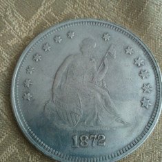 America 1 dollar 1872, 27 grame, moneda turistica, imitatie, 50 roni, cereti informatii pe forum inainte sa o cumparati