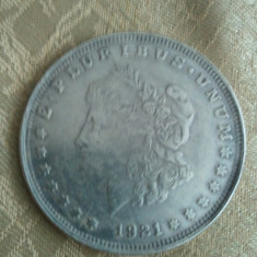 America 1 dollar 1921, 27 grame, moneda turistica, imitatie, 50 roni, cereti informatii pe forum inainte sa o cumparati