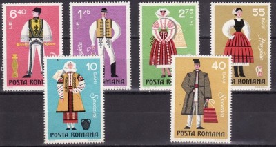 Romania 1973 Costume nationale ,cat.nr.2745-50,serie completa neuzata foto