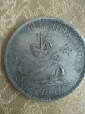 Bermuda 1 crown 1959, 20 grame, moneda turistica, imitatie, 50 roni, cereti informatii pe forum inainte sa o cumparati