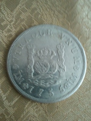 Spania 1755, 27 grame moneda turistica, imitatie, 50 roni, cereti informatii pe forum inainte sa o cumparati foto
