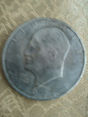 America 1 dollar 1971, 20 grame, moneda turistica, imitatie, 50 roni, cereti informatii pe forum inainte sa o cumparati foto