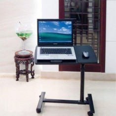 Masa laptop reglabila, masuta e table scris sau citit dormitor -Mini birou cu rotile foto