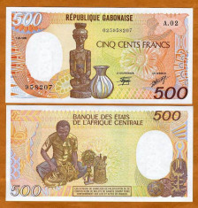 GABON 500 FRANCI 1985 UNC foto