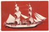 Carte postala(ilustrata) -MUZEUL MARINEI ROMANE-Bricul Mircea prima nava scoala cu vele si masina a marinei romane 1882 macheta, Circulata, Printata