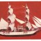 carte postala(ilustrata) -MUZEUL MARINEI ROMANE-Bricul Mircea prima nava scoala cu vele si masina a marinei romane 1882 macheta
