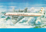 Carte postala ,avion de pasageri IL18,Romania.