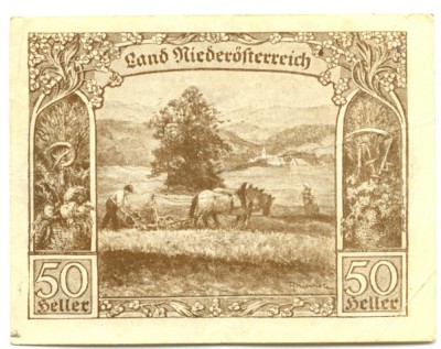 AUSTRIA NOTGHELD 50 HELLER MAI 1920 WIEN NIEDEROSTERREICH STARE FOARTE BUNA foto