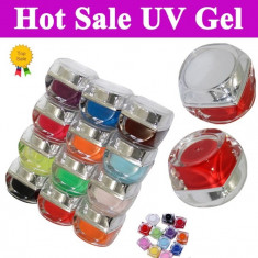 Kit gel UV manichiura unghii false french modele 12 geluri colorate 8 ml Set geluri tipsuri lampa uv foto