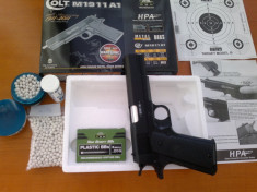 Vand pistol airsoft cu arc Colt M1911A1 Editie Aniversara foto