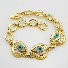 bratara aur filat 9k gold filled ochi turcesc foto