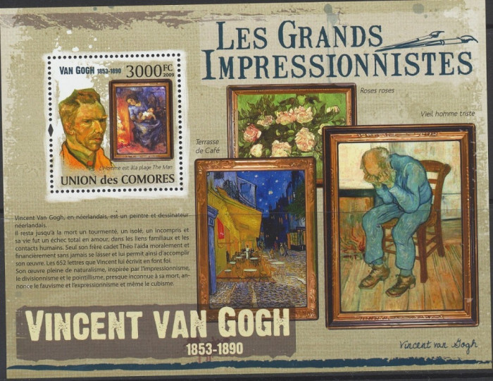 COMORE 2009 ARTA , PICTURA- VAN GOGH / MICHEL CATALOG BK 558