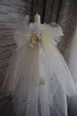 Lumanare/ lumanari botez fetita / baiat tul /tulle ursulet IVORY foto