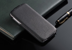 Husa / toc protectie piele Samsung Galaxy S4 lux, tip flip cover, NEGRU foto