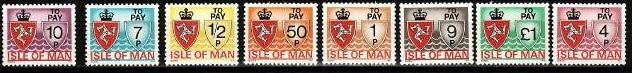 Man 1975 - Taxe Yv.no.17-24 serie completa,neuzata