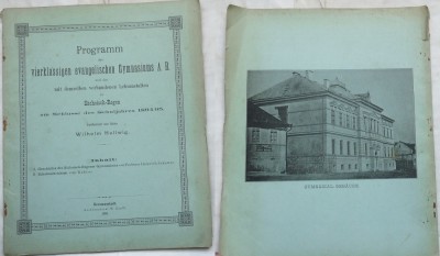 Hellzig , Programul Liceului protestant de 4 clase , Sibiu , 1895 , Hermannstadt foto