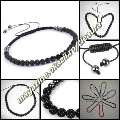 COLIER 30 PIETRE CRISTALE SWAROVSKI NEGRE JET SHAMBALLA SAMBALA SHAMBALA  SAMBALLA CHAMBALA 14 HEMATITE MAGNETI FASHION MEDICINAL | Okazii.ro