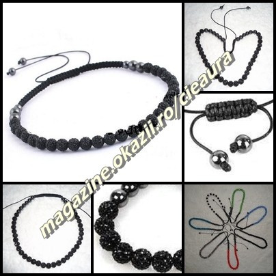 COLIER 30 PIETRE CRISTALE SWAROVSKI NEGRE JET SHAMBALLA SAMBALA SHAMBALA SAMBALLA CHAMBALA 14 HEMATITE MAGNETI FASHION MEDICINAL