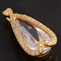 Superb pandantiv 9K GOLD FILLED cu zircon CZ foto