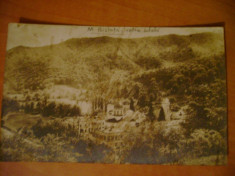 Carte postala Manastirea Bistrita Valcea Vedere totala foto original Fischer circulata 1928 Romania interbelica foto