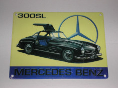 Pancarta/afis metal pentru cafenea/pub/bar Mercedes Benz 300 SL noua foto