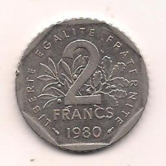 No(1) moneda-FRANTA-2 FRANCS 1980
