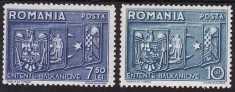 C2569 - Romania 1938 - Intelegerea Balcanica,2v.,serie completa,neuzata