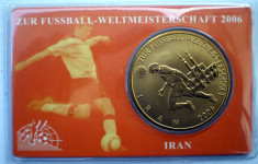 5.336 MEDALIE FOTBAL GERMANIA 2006 IRAN UNC IN FOLDER foto