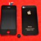 Set iPhone 4S Original negru (LCD Display retina+Touchscreen+Capac Baterie+Buton home)+Folii protectie fata-spate