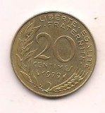 No(1) moneda-FRANTA-20 centime 1979