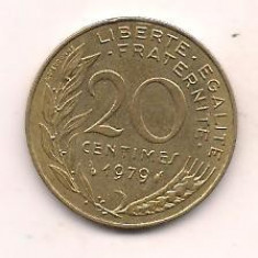 No(1) moneda-FRANTA-20 centime 1979