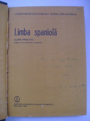Constantin Duhaneanu, Elena Balan-Osiac - Limba spaniola, curs practic foto