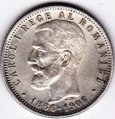 10)Moneda argint 1 leu 1906 foto