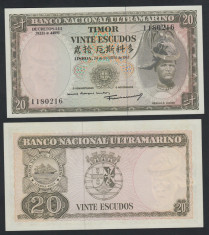 TIMORUL PORTUGHEZ 20 ESCUDOS 1967 PERFECT UNC foto