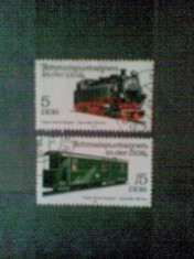 DDR(158) - LOCOMOTIVE - VAGOANE - timbre stampilate foto