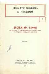 LEGISLATIE ECONOMICA SI FINANCIARA - LEGEA NR. 5/1978 foto