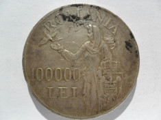 #60 Moneda argint 100000 lei 1946 Regele Mihai Romania foto